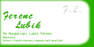 ferenc lubik business card